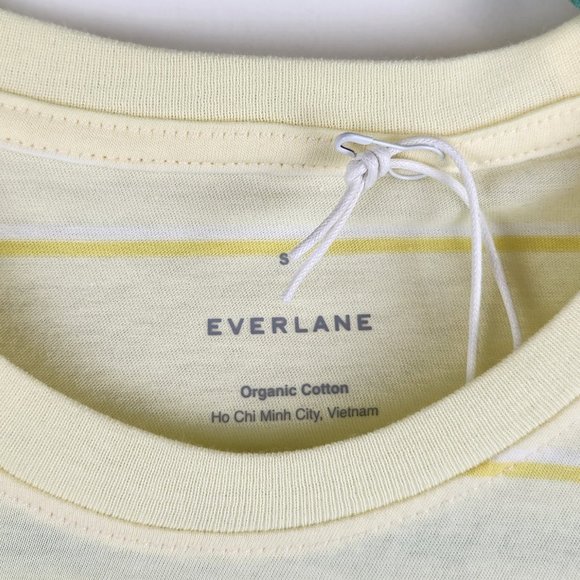 NWT Everlane Organic Cotton Short Sleeve Crewneck Tee Yellow Stripe sz S - Picture 5 of 8